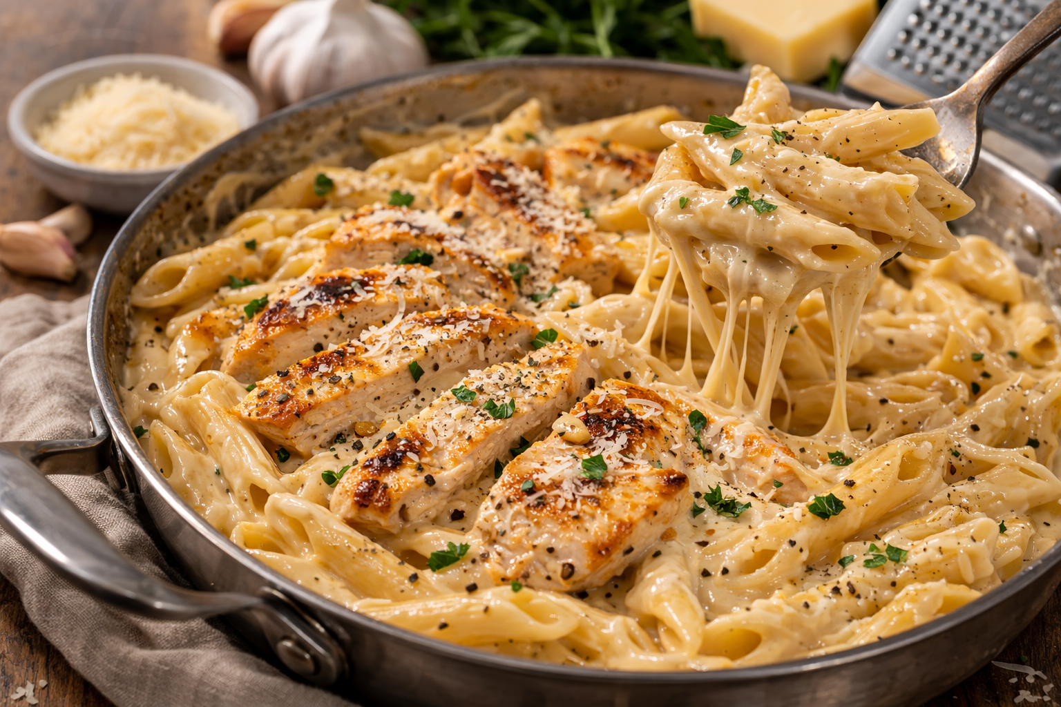 Photo of Ultimate Creamy Garlic Parmesan Chicken Pasta recipe